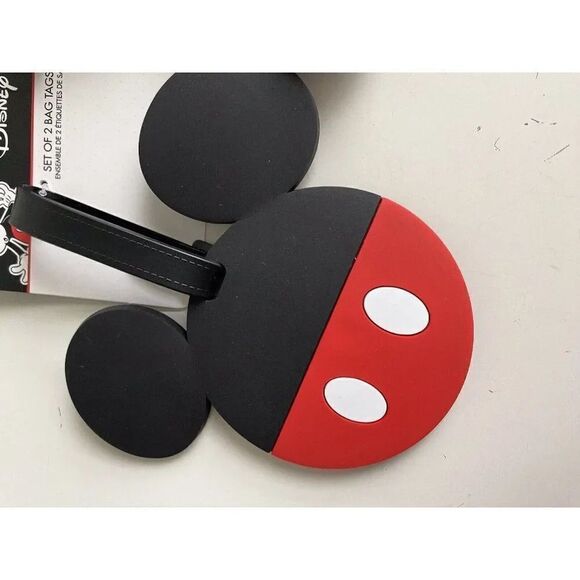Set Of 2 DISNEY MICKEY & MINNIE MOUSE LUGGAGE BAG TAGS Big NEW - Picture 3 of 8